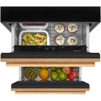 KitchenAid 24 Inch Undercounter Double-Drawer Refrigerator/Freezer with 4.2 cu. ft. Capacity, Temperature Monitoring System, Ultra-Bright LED Lighting, Automatic Ice Maker, Backlit Touch Controls, Sabbath Mode and Star-K Certified: Panel Ready — thumbnail 5