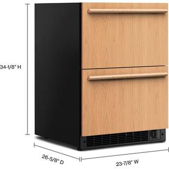 KitchenAid 24 Inch Undercounter Double-Drawer Refrigerator/Freezer with 4.2 cu. ft. Capacity, Temperature Monitoring System, Ultra-Bright LED Lighting, Automatic Ice Maker, Backlit Touch Controls, Sabbath Mode and Star-K Certified: Panel Ready — thumbnail 6
