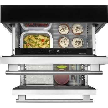 KitchenAid 24 Inch Undercounter Double-Drawer Refrigerator/Freezer with 4.2 cu. ft. Capacity, Temperature Monitoring System, Ultra-Bright LED Lighting, Automatic Ice Maker, Backlit Touch Controls, Sabbath Mode and Star-K Certified: Stainless Steel — thumbnail 10