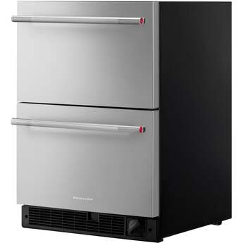 KitchenAid 24 Inch Undercounter Double-Drawer Refrigerator/Freezer with 4.2 cu. ft. Capacity, Temperature Monitoring System, Ultra-Bright LED Lighting, Automatic Ice Maker, Backlit Touch Controls, Sabbath Mode and Star-K Certified: Stainless Steel — thumbnail 11