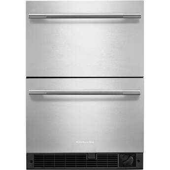 KitchenAid 24 Inch Undercounter Double-Drawer Refrigerator/Freezer with 4.2 cu. ft. Capacity, Temperature Monitoring System, Ultra-Bright LED Lighting, Automatic Ice Maker, Backlit Touch Controls, Sabbath Mode and Star-K Certified: Stainless Steel — thumbnail 5