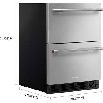 KitchenAid 24 Inch Undercounter Double-Drawer Refrigerator/Freezer with 4.2 cu. ft. Capacity, Temperature Monitoring System, Ultra-Bright LED Lighting, Automatic Ice Maker, Backlit Touch Controls, Sabbath Mode and Star-K Certified: Stainless Steel — thumbnail 8