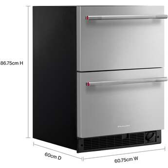 KitchenAid 24 Inch Undercounter Double-Drawer Refrigerator/Freezer with 4.2 cu. ft. Capacity, Temperature Monitoring System, Ultra-Bright LED Lighting, Automatic Ice Maker, Backlit Touch Controls, Sabbath Mode and Star-K Certified: Stainless Steel — thumbnail 9