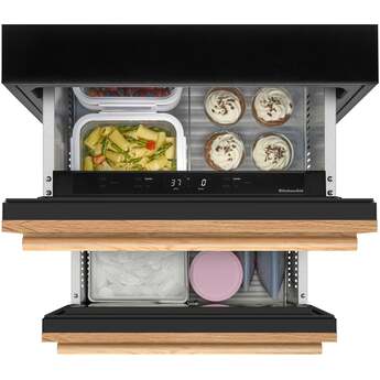 KitchenAid 24 Inch Undercounter Double-Drawer Refrigerator with 4.4 cu. ft. Capacity, Temperature Monitoring System, Ultra-Bright LED Lighting, Door Alarm, Backlit Touch Controls, Sabbath Mode and Star-K Certified: Panel Ready — thumbnail 3