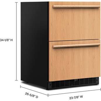 KitchenAid 24 Inch Undercounter Double-Drawer Refrigerator with 4.4 cu. ft. Capacity, Temperature Monitoring System, Ultra-Bright LED Lighting, Door Alarm, Backlit Touch Controls, Sabbath Mode and Star-K Certified: Panel Ready — thumbnail 5