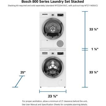 Bosch WTG865H4UC 800 Series 24 Inch Electric Dryer with 4 cu. ft. Capacity — thumbnail 15