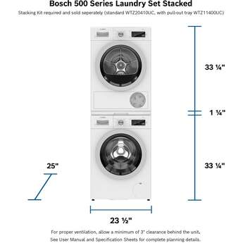 Bosch WTW87NH1UC 500 Series 24 Inch Electric Dryer with 4 cu. ft. Capacity — thumbnail 21