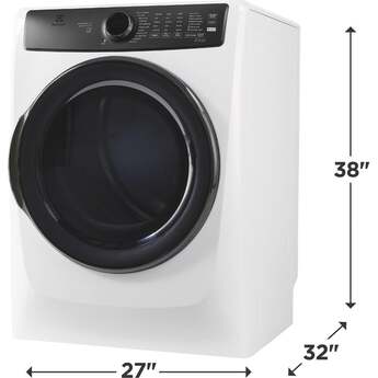 Electrolux 27 Inch Front Load Electric Dryer with 8.0 cu ft Capacity, Perfect Steam™, LuxCare® Dry, Instant Refresh, 200 CFM, Lint Filter, Anti Static, Delay Start, Control Lock and Energy Star Certified: White — thumbnail 14