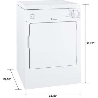GE Spacemaker 3.6 Cu. Ft. White Electric Portable Dryer — thumbnail 6