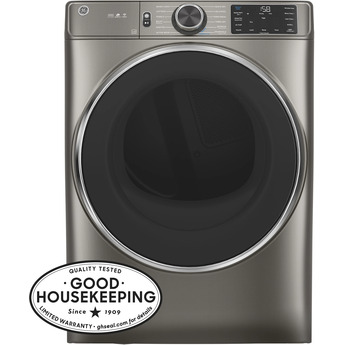 GE 7.8 cu.ft. Satin Nickel Electric Front Load Dryer - Energy Star