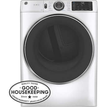 GE 7.8 cu.ft. White Gas Front Load Dryer with Steam - Energy Star