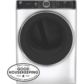GE 7.8 cu.ft. White Gas Front Load Dryer with Steam - Energy Star — thumbnail 3