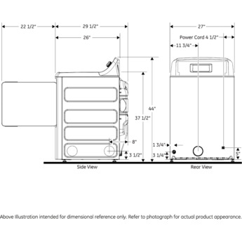 GE 7.2 Cu. Ft. White Gas Dryer — thumbnail 3