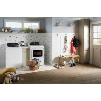 GE GTD58EBSVWS 27 Inch Electric Dryer with 7.4 cu. ft. Capacity — thumbnail 2