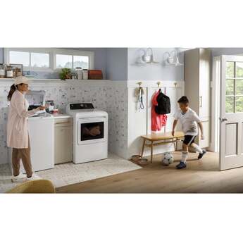 GE GTD58EBSVWS 27 Inch Electric Dryer with 7.4 cu. ft. Capacity — thumbnail 7