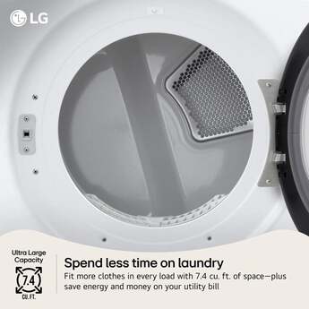 LG 7.4 cu. ft. Large Capacity Smart Front Load Electric Dryer with AI Sensor Dry: White — thumbnail 21