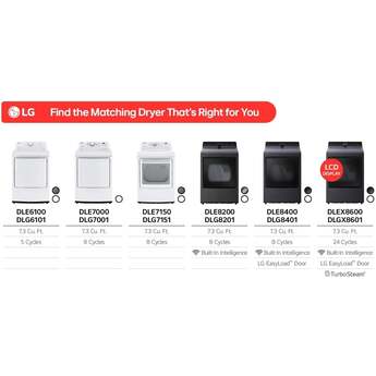LG 27 Inch Rear Control Dryer with 7.3 cu ft Ultra Large Capacity, AI Sensor Dry™, Quiet Operation, Wrinkle Care, Electronic Controls, ThinQ UP™, FlowSense® Duct Clogging and Lint Filter Indicator: Platinum Black — thumbnail 4