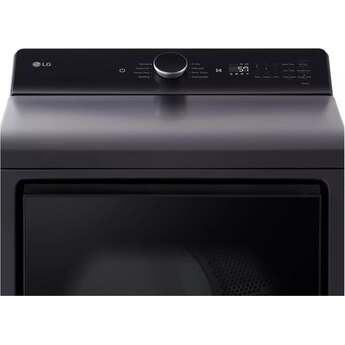 LG 27 Inch Top Load Electric Dryer with 7.3 cu ft Capacity, EasyLoad™ Door, AI Sensor Dry™, Smart Pairing™, FlowSense®, Lint Filter Indicators and Energy Star Certified: Matte Black — thumbnail 2