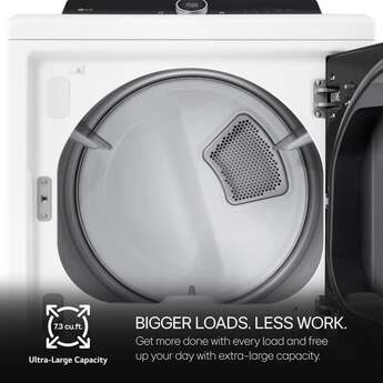 LG 27 Inch Top Load Dryer with 7.3 cu ft Capacity, EasyLoad™ Door, ThinQ®, TurboSteam™ Technology, FlowSense® Duct Clogging and Energy Star Certified: White — thumbnail 7