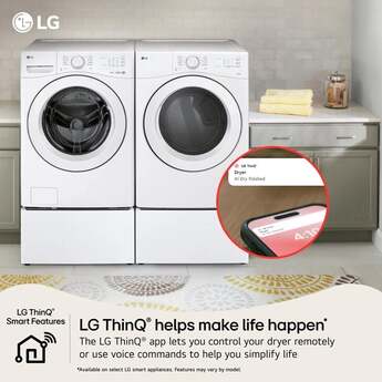 LG 7.4 cu. ft. Large Capacity Smart Front Gas Load Dryer with AI Sensor Dry: White — thumbnail 17