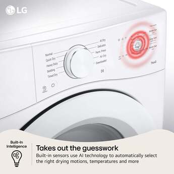 LG 7.4 cu. ft. Large Capacity Smart Front Gas Load Dryer with AI Sensor Dry: White — thumbnail 18