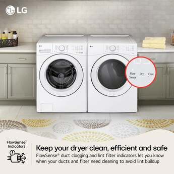 LG 7.4 cu. ft. Large Capacity Smart Front Gas Load Dryer with AI Sensor Dry: White — thumbnail 20