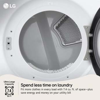 LG 7.4 cu. ft. Large Capacity Smart Front Gas Load Dryer with AI Sensor Dry: White — thumbnail 21