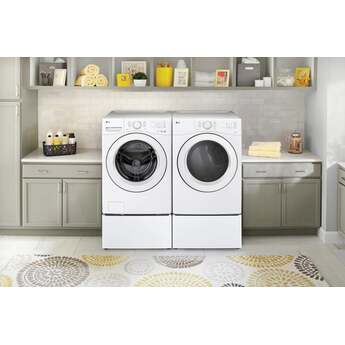 LG 7.4 cu. ft. Large Capacity Smart Front Gas Load Dryer with AI Sensor Dry: White — thumbnail 4