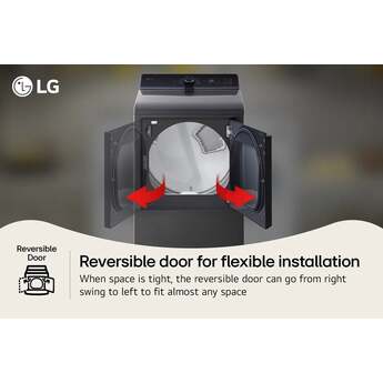 LG 27 Inch Rear Control Dryer with 7.3 cu ft Ultra Large Capacity, AI Sensor Dry™, Quiet Operation, Wrinkle Care, Electronic Controls, ThinQ UP™, FlowSense® Duct Clogging and Lint Filter Indicator: Platinum Black — thumbnail 19