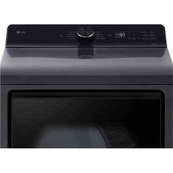 LG 27 Inch Rear Control Dryer with 7.3 cu ft Ultra Large Capacity, AI Sensor Dry™, Quiet Operation, Wrinkle Care, Electronic Controls, ThinQ UP™, FlowSense® Duct Clogging and Lint Filter Indicator: Platinum Black — thumbnail 2