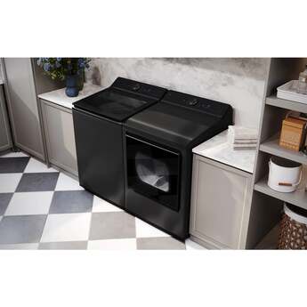 LG 27 Inch Rear Control Dryer with 7.3 cu ft Ultra Large Capacity, AI Sensor Dry™, Quiet Operation, Wrinkle Care, Electronic Controls, ThinQ UP™, FlowSense® Duct Clogging and Lint Filter Indicator: Platinum Black — thumbnail 6