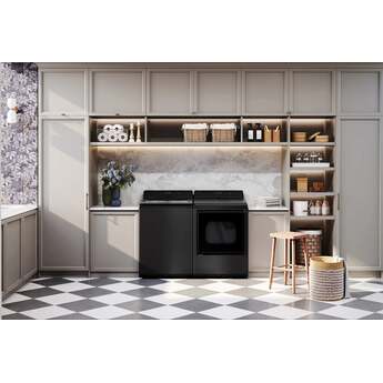 LG 27 Inch Rear Control Dryer with 7.3 cu ft Ultra Large Capacity, AI Sensor Dry™, Quiet Operation, Wrinkle Care, Electronic Controls, ThinQ UP™, FlowSense® Duct Clogging and Lint Filter Indicator: Platinum Black — thumbnail 8