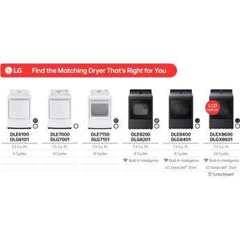 LG 7.3 Cu. Ft. Dryer, Wi-Fi, Easy Load, AI Sensor Dry: Alpine White — thumbnail 4