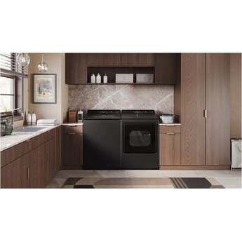 LG 27 Inch Ultra Large Capacity Top Load Gas Dryer with 7.3 cu ft Capacity, Rear Control, Built In Intelligence, Flow Sense Duct Clogging, Quiet Operation, Wrinkle Care, LG EasyLoad™ Door and ThinQ®: Matte Black — thumbnail 5