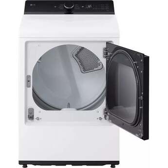 LG 27 Inch Ultra Large Capacity Top Load Gas Dryer with 7.3 cu ft Capacity, Rear Control, Built In Intelligence, Flow Sense Duct Clogging, Quiet Operation, Wrinkle Care, LG EasyLoad™ Door and ThinQ®: Alpine White — thumbnail 11