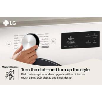 LG 27 Inch Smart Front Load Gas Dryer with 7.4 cu ft Ultra Large Capacity, AI Sensor Dry™, Smart Pairing™, SteamFresh™, TurboSteam™ Technology, Pet Care Cycle, Flow Sense® Duct Clogging and Energy Star Certified Included: Alpine White — thumbnail 18