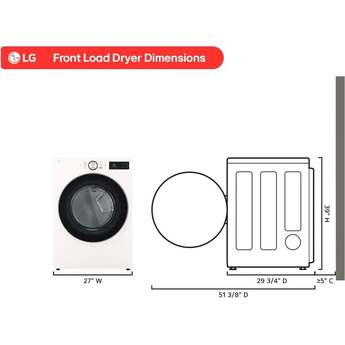 LG 27 Inch Smart Front Load Gas Dryer with 7.4 cu ft Ultra Large Capacity, AI Sensor Dry™, Smart Pairing™, SteamFresh™, TurboSteam™ Technology, Pet Care Cycle, Flow Sense® Duct Clogging and Energy Star Certified Included: Alpine White — thumbnail 19