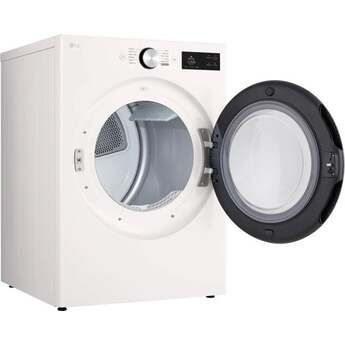 LG 27 Inch Smart Front Load Gas Dryer with 7.4 cu ft Ultra Large Capacity, AI Sensor Dry™, Smart Pairing™, SteamFresh™, TurboSteam™ Technology, Pet Care Cycle, Flow Sense® Duct Clogging and Energy Star Certified Included: Alpine White — thumbnail 2