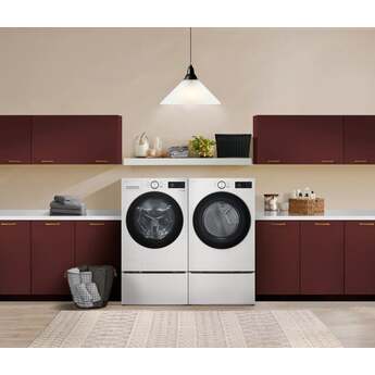 LG 27 Inch Smart Front Load Gas Dryer with 7.4 cu ft Ultra Large Capacity, AI Sensor Dry™, Smart Pairing™, SteamFresh™, TurboSteam™ Technology, Pet Care Cycle, Flow Sense® Duct Clogging and Energy Star Certified Included: Alpine White — thumbnail 5