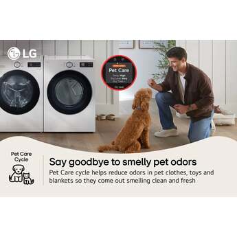 LG 27 Inch Smart Front Load Gas Dryer with 7.4 cu ft Ultra Large Capacity, AI Sensor Dry™, Smart Pairing™, SteamFresh™, TurboSteam™ Technology, Pet Care Cycle, Flow Sense® Duct Clogging and Energy Star Certified Included: Alpine White — thumbnail 6
