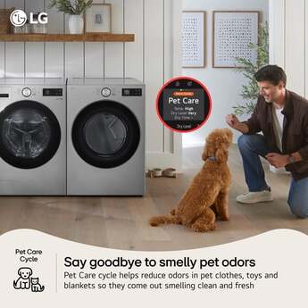 LG 27 Inch Smart Front Load Gas Dryer with 7.4 cu ft Ultra Large Capacity, AI Sensor Dry™, Smart Pairing™, SteamFresh™, TurboSteam™ Technology, Pet Care Cycle, Flow Sense® Duct Clogging and Energy Star Certified Included: Graphite Steel — thumbnail 18