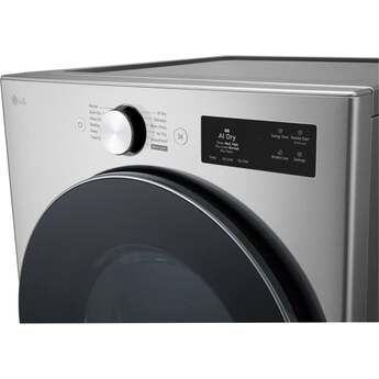 LG 27 Inch Smart Front Load Gas Dryer with 7.4 cu ft Ultra Large Capacity, AI Sensor Dry™, Smart Pairing™, SteamFresh™, TurboSteam™ Technology, Pet Care Cycle, Flow Sense® Duct Clogging and Energy Star Certified Included: Graphite Steel — thumbnail 4
