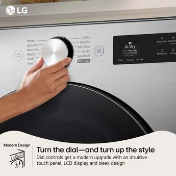 LG 27 Inch Smart Front Load Gas Dryer with 7.4 cu ft Ultra Large Capacity, AI Sensor Dry™, Smart Pairing™, SteamFresh™, TurboSteam™ Technology, Pet Care Cycle, Flow Sense® Duct Clogging and Energy Star Certified Included: Graphite Steel — thumbnail 6