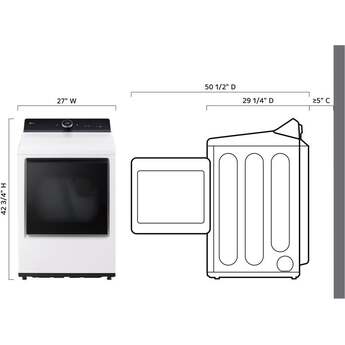 LG DLGX8601WE 27 Inch Top Load Gas Dryer White — thumbnail 17