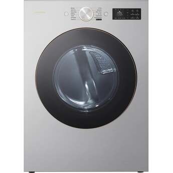 LG 9.0 Cu. Ft. Mega Capacity Gas Dryer With Ai Sensor Dry, And Turbosteam Technology, Platinum Steel: Platinum Steel