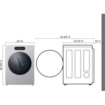 LG DLGX9901S 29 Inch Smart Dryer Brushed Platinum Steel — thumbnail 4