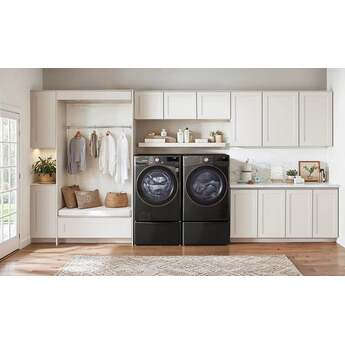 LG DLHC4002B 27 Inch 7.8 cu. ft. Wide Front Load Heat Pump Dryer, Ventless: Black Black Steel — thumbnail 3