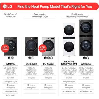 LG DLHC4002B 27 Inch 7.8 cu. ft. Wide Front Load Heat Pump Dryer, Ventless: Black Black Steel — thumbnail 8
