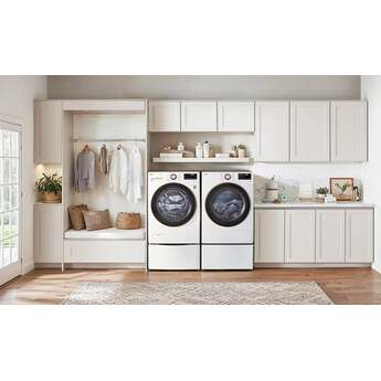 LG DLHC4002W 27 Inch 7.8 cu. ft. Wide Front Load Heat Pump Dryer, Ventless: White — thumbnail 3