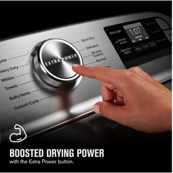 Maytag 7.4 cu.ft. White Front Load Electric Dryer with Extra Power Button — thumbnail 12